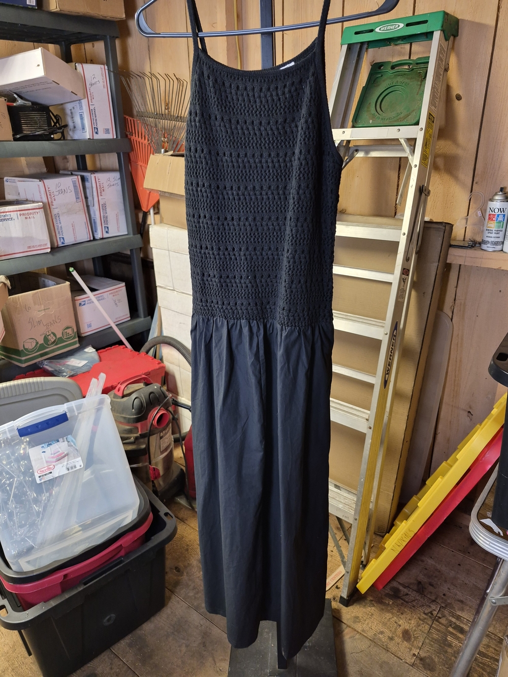Universal Thread Black Crochet-Top Maxi Skirt Bin 55